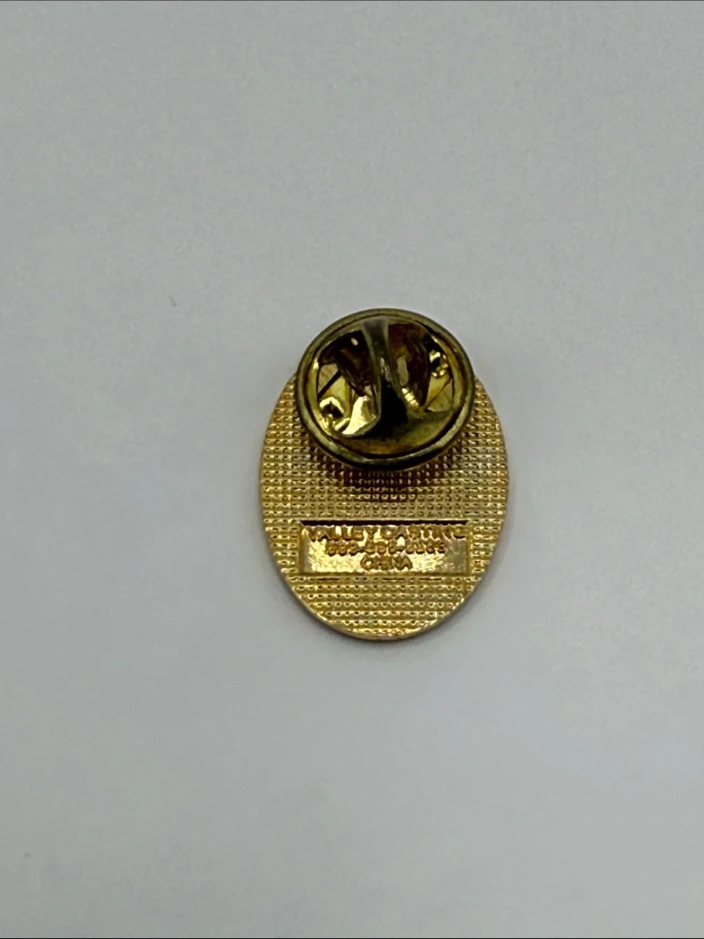 Vintage Gold Tone Green Pink Rose Cross Oval Statement Lapel Pin